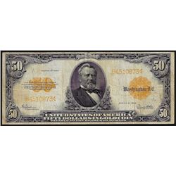 1922 $50 Gold Certificate Note