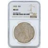 Image 1 : 1923 $1 Peace Silver Dollar Coin NGC MS63