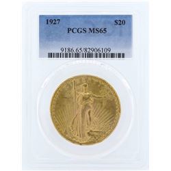 1927 $20 St. Gaudens Double Eagle Gold Coin PCGS MS65