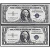 Image 1 : Lot of (2) Consecutive 1935D $1 Silver Certificate Notes Wide Uncirculated