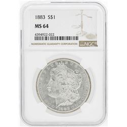 1883 $1 Morgan Silver Dollar Coin NGC MS64