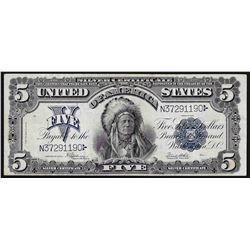 1899 $5 Indian Chief Silver Certificate Bank Note