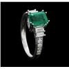 Image 4 : 14KT White Gold 1.70ct Emerald and Diamond Ring