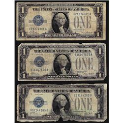 Lot of (3) 1928 $1 Funnyback Silver Certificate Notes