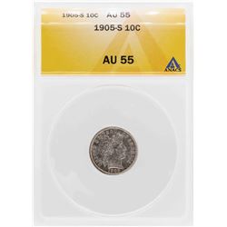 1905-S Barber Dime Coin ANACS AU55