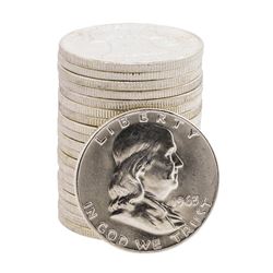 Roll of (20) 1963-D Brilliant Uncirculated Franklin Half Dollar Coins