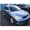 Image 2 : 2003 TOYOTA MATRIX XR, BLUE, 4 DOOR  HATCHBACK, 1.8L, GAS, AUTOMATIC, VIN#2T1KR32E83C737806,