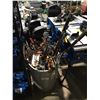 Image 1 : BIN OF ASSORTED CLAMPS, LEVELS & TOOLS