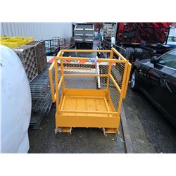 YELLOW FORKLIFT AERIAL PLATFORM