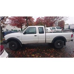 2000 FORD RANGER, WHITE, 2 DOOR PICKUP, GAS, AUTOMATIC, VIN#1FTZR15X9YPB42469, 181,876KMS,  RD,4W,