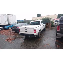 2008 FORD RANGER, WHITE, 2 DOOR PICKUP, GAS, AUTOMATIC, VIN#1FTZR45E58PA37623, 242,291KMS,