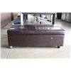 Image 1 : LEATHER OTTOMAN - HIDE A BED