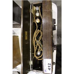 1927 ATWATER-KENT MODEL #33 (TABLE) BATTERY, WOOD, LOW RECTANGLE, 2 KNOBS, 1 DIAL, 1-2 KNOB, DIAL,