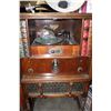 Image 2 : RCA RADIOLA MODEL #86 OR NINE-EIGHTEEN), 2 TONE WOOD, TALL HIGHBOY, ORNATE METAL SPEAKER GRILLE