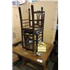 Image 2 : ANTIQUE TABLE 2 CHAIRS VINTAGE TELEPHONE AND WOOD PLANE