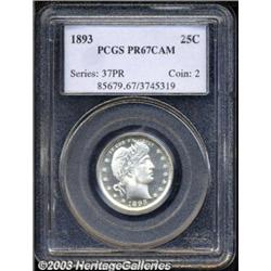 1893 25C PR67 Cameo PCGS.