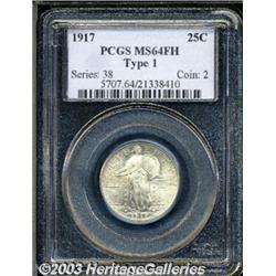 1917 25C Type One MS64 Full Head PCGS.