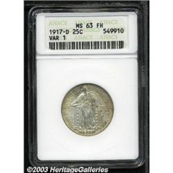 1917-D 25C Type One MS63 Full Head ANACS.