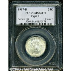 1917-D 25C Type One MS64 Full Head PCGS.