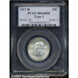 1917-D 25C Type One MS64 Full Head PCGS.