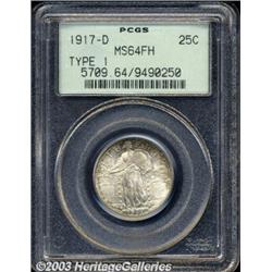 1917-D 25C Type One MS64 Full Head PCGS.