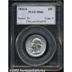 1932-S 25C MS64 PCGS.