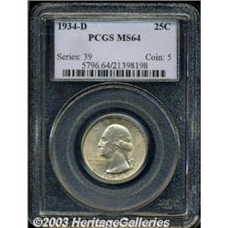 1934-D 25C MS64 PCGS.