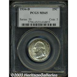 1934-D 25C MS65 PCGS.