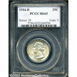 1934-D 25C MS65 PCGS.