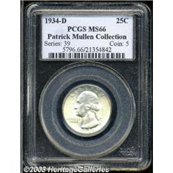 1934-D 25C MS66 PCGS.
