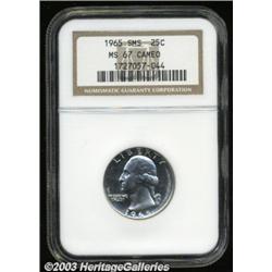 1965 25C SMS MS67 Cameo NGC.