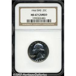 1966 25C SMS MS67 Cameo NGC.