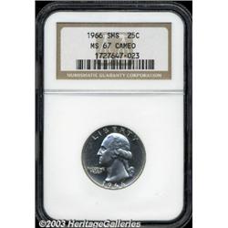 1966 25C SMS MS67 Cameo NGC.