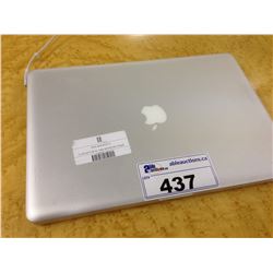 APPLE MACBOOK PRO 15'' WITH INTEL CORE I7 PROCESSOR, SERIAL NUMBER W802229ZAGZ, NO POWER SUPPLY, NO