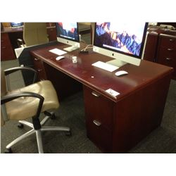 MAHOGANY KRUG 5.5' DOUBLE PEDESTAL EXECUTIVE DESK