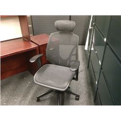 BLACK MESH BACK EURO STYLE FULLY ADJUSTABLE MULTILEVER HIGH BACK TASK CHAIR