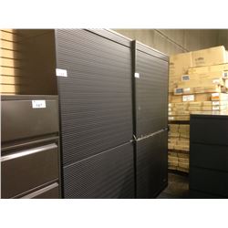 BLACK 7' TAMBOUR DOOR STORAGE CABINET