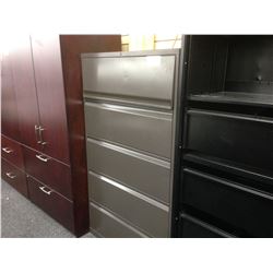 HAVANA BROWN 5 DRAWER LATERAL FILE CABINET