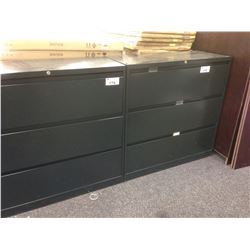 FOREST GREEN 3 DRAWER LATERAL FILE CABINET