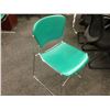 Image 2 : GREEN CHROME FRAME STACKING SIDE CHAIR