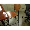 Image 2 : CHERRY BAR HEIGHT LUNCH ROOM TABLE SET WITH SIX STOOLS