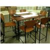 Image 3 : CHERRY BAR HEIGHT LUNCH ROOM TABLE SET WITH SIX STOOLS