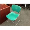 Image 2 : GREEN CHROME FRAME STACKING SIDE CHAIR