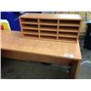 Image 5 : MAPLE 6.5' X 6' CORNER COMPUTER STATION WITH HUTCH AND 12 COMPARTMENT CUBBY STORAGE UNIT