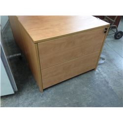 MAPLE 2 DRAWER LATERAL FILE CABINET WITH HUTCH