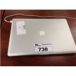 APPLE MACBOOK PRO 15'' ALUMINUM NOTEBOOK COMPUTER, NO POWER SUPPLY, NO HARD DRIVE, CONDITION