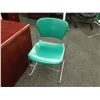 Image 2 : GREEN CHROME FRAME STACKING SIDE CHAIR