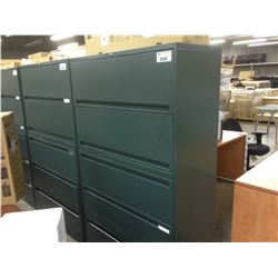 FOREST GREEN 5 DRAWER LATERAL FILE CABINET