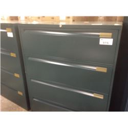 FOREST GREEN 4 DRAWER LATERAL FILE CABINET