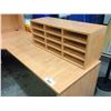 Image 3 : MAPLE 6.5' X 6' CORNER COMPUTER STATION WITH HUTCH AND 12 COMPARTMENT CUBBY STORAGE UNIT